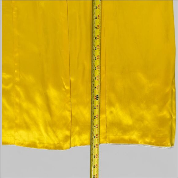 Vintage Japanese Kimono Yellow Gold Silk Satin Embroidered Peony Kosode Robe - Picture 7 of 15